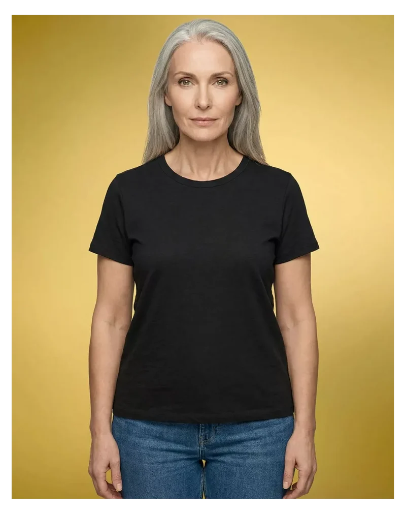 T-shirt en lin femme Noir