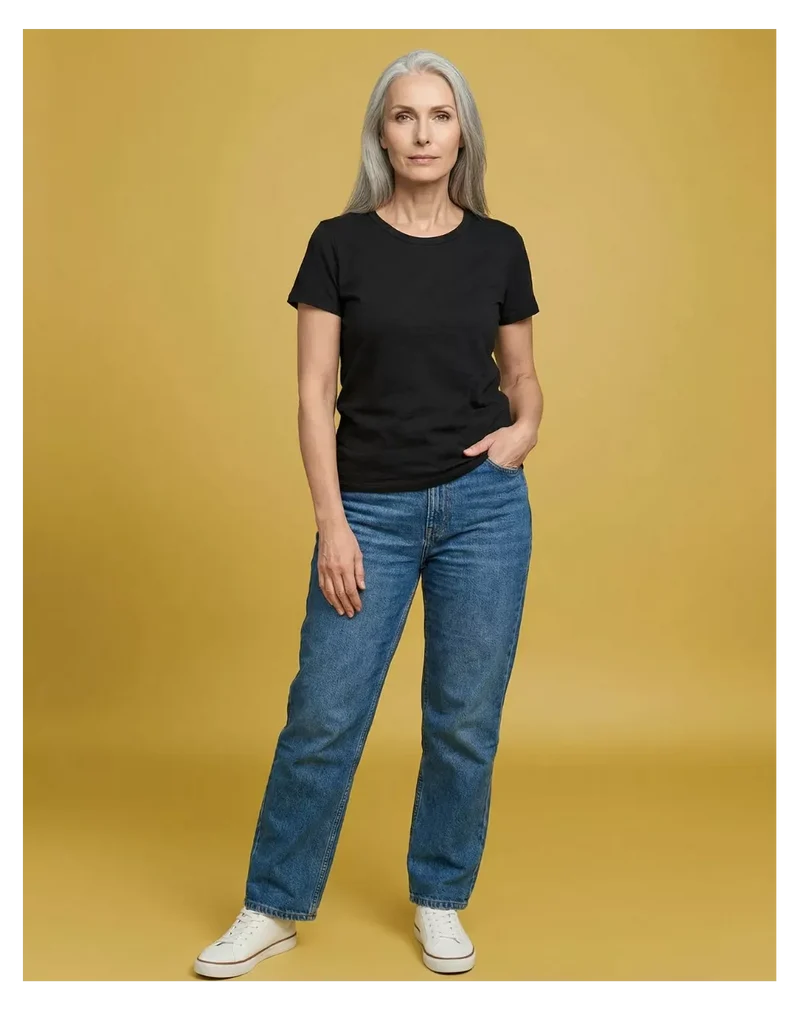 T-shirt en lin femme Noir