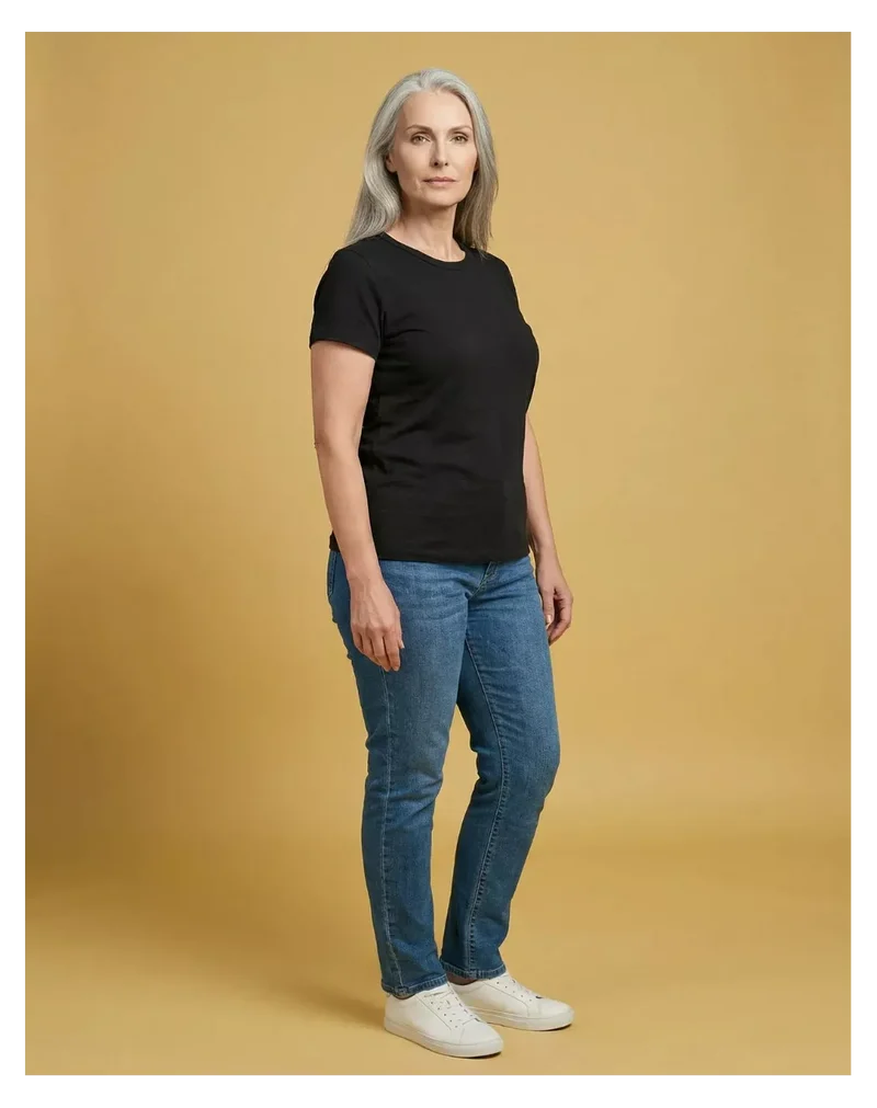T-shirt en lin femme Noir