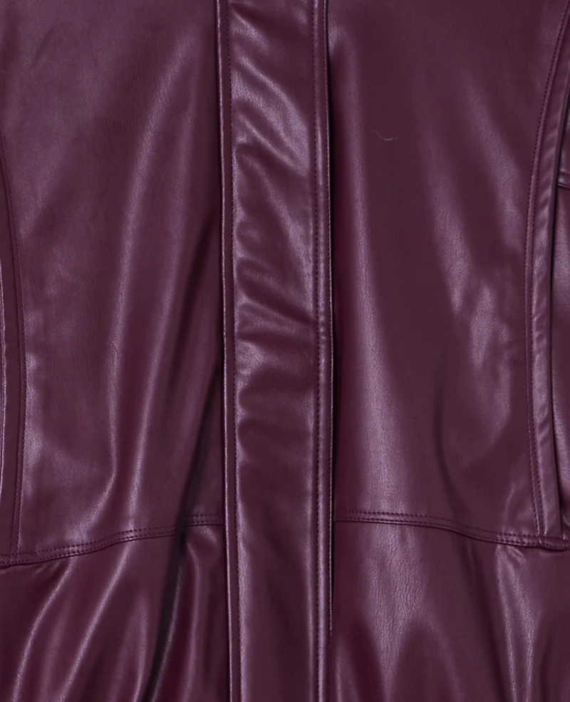 Veste en simili col montant