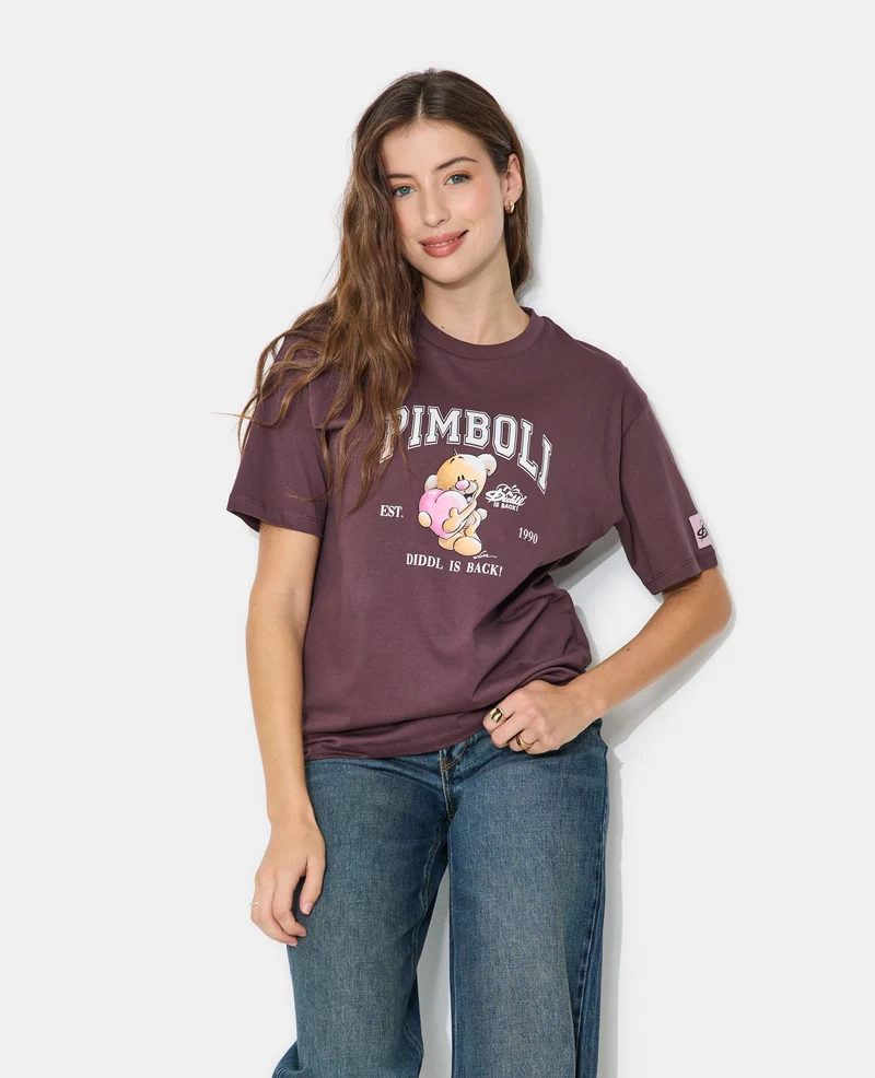 T-shirt manches courtes print Diddl devant et dos