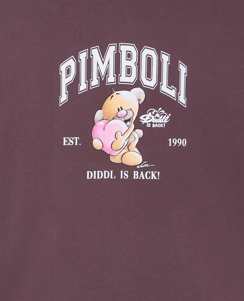 T-shirt manches courtes print Diddl devant et dos