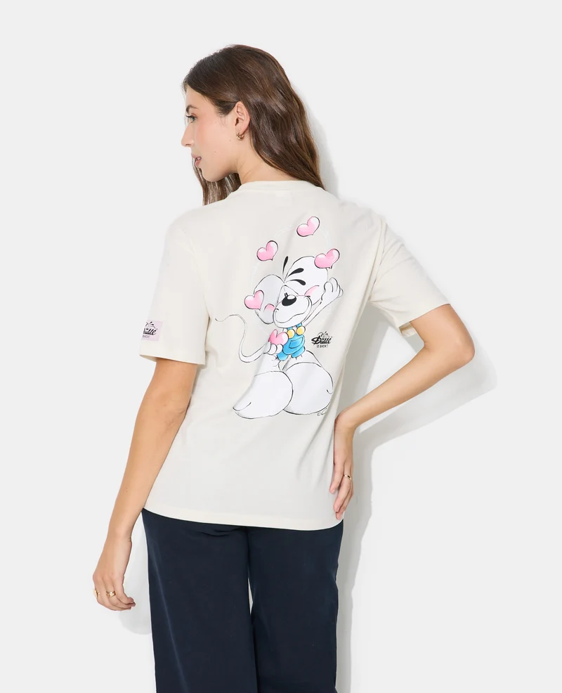 T-shirt manches courtes print Diddl devant et dos