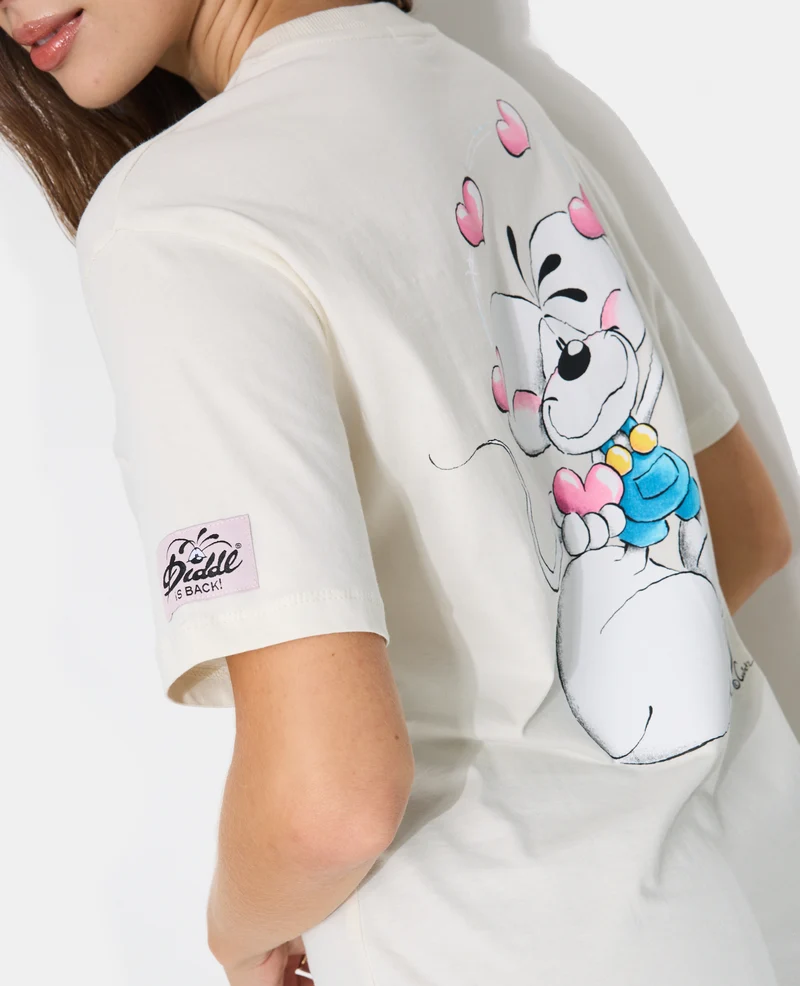 T-shirt manches courtes print Diddl devant et dos
