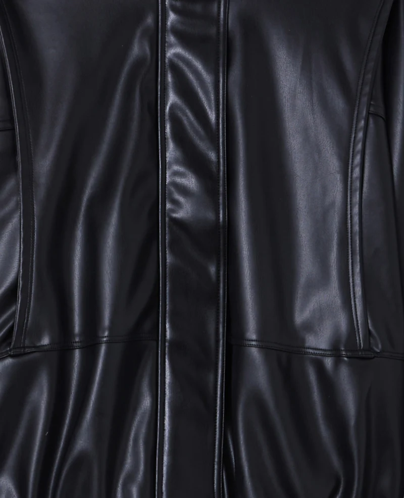 Veste en simili col montant