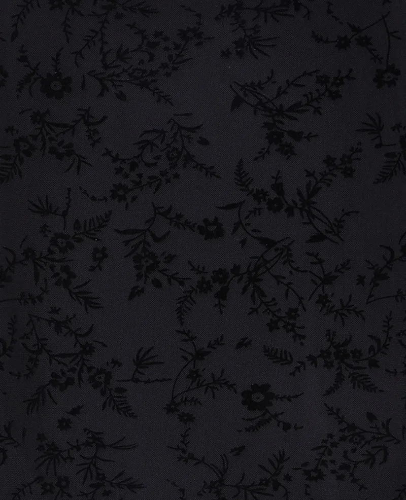 T-shirt manches longues en résille fleurs velours