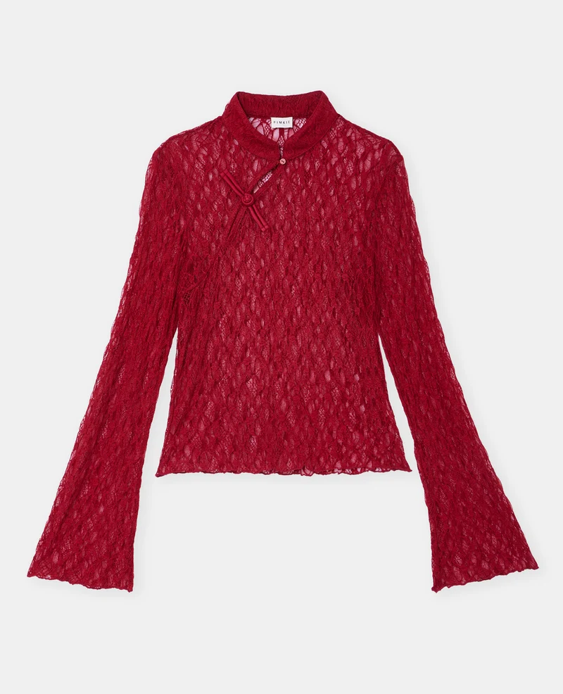 Top en dentelle esprit asiatique