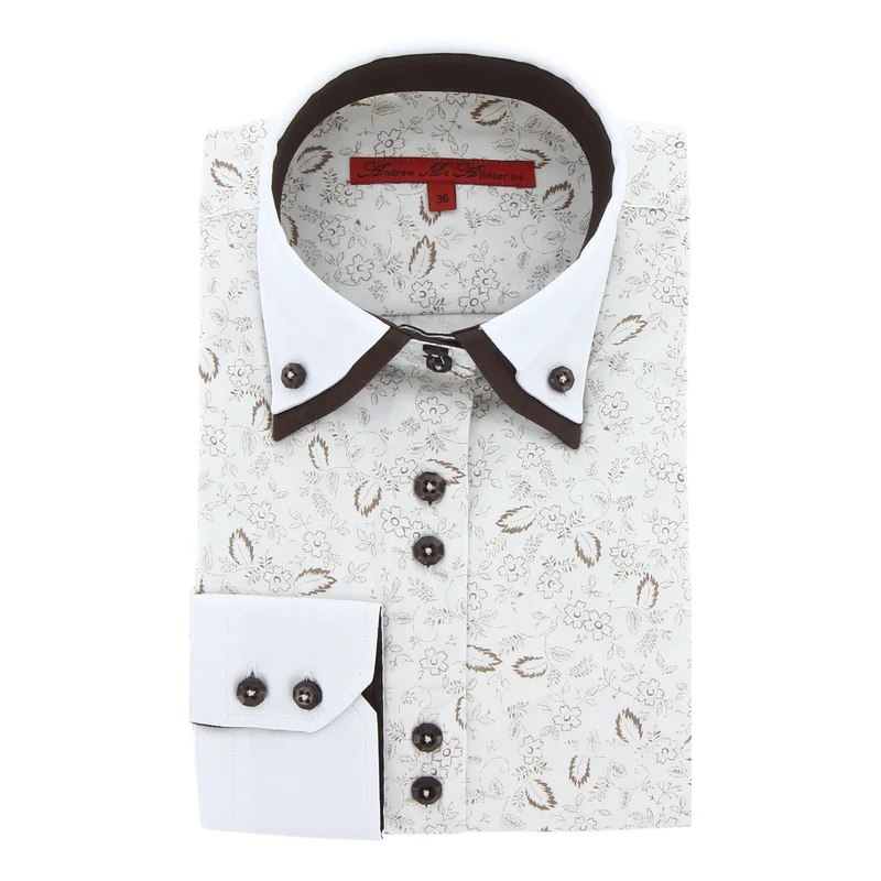 Chemise femme cintrée double col tissu imprimé ROWAN Andrew Mc Allister