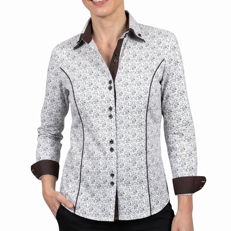 Chemise femme cintrée double col tissu imprimé EMMY Andrew Mc Allister