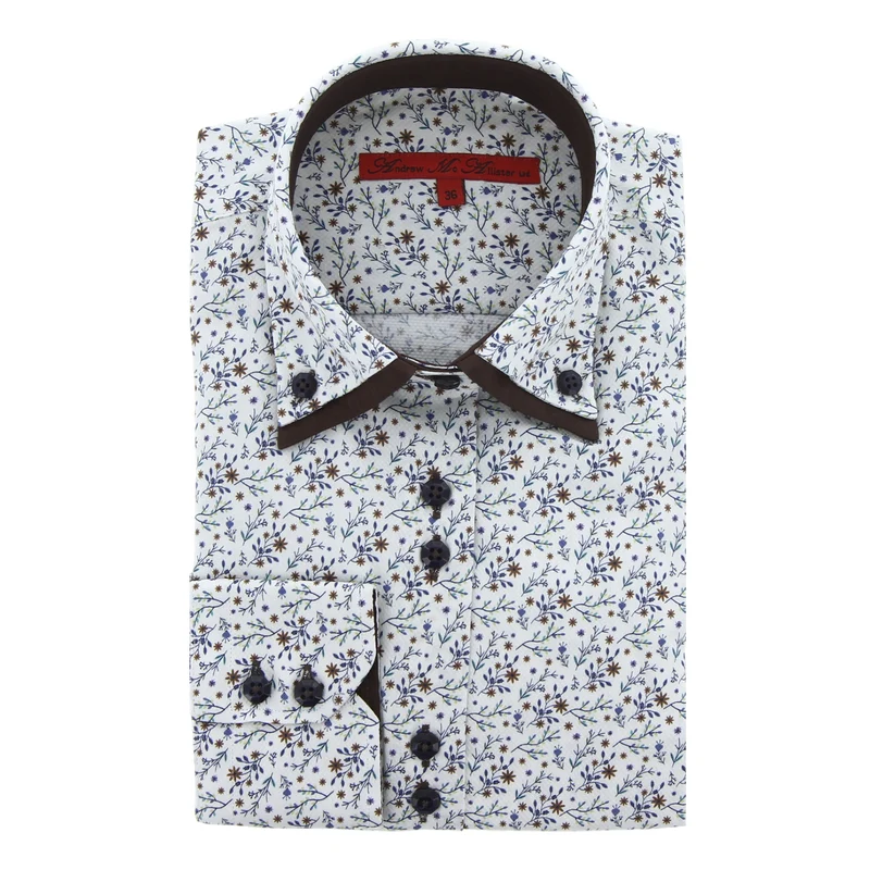Chemise femme cintrée double col tissu imprimé EMMY Andrew Mc Allister