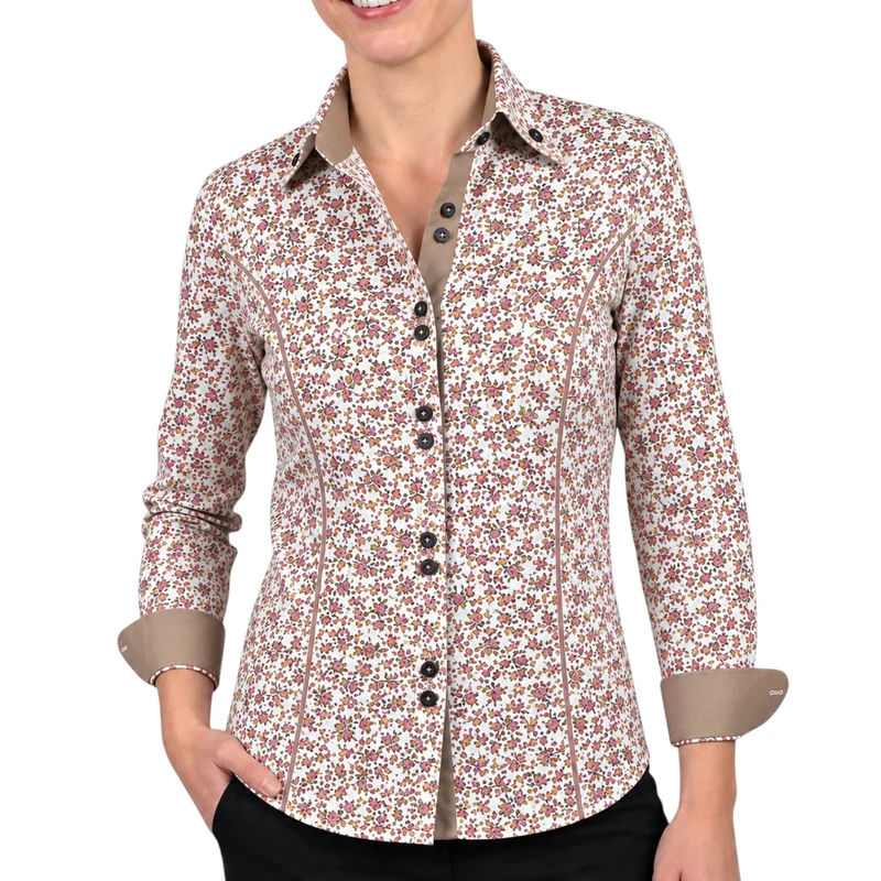 Chemise femme cintrée double col tissu imprimé WILLOW Andrew Mc Allister