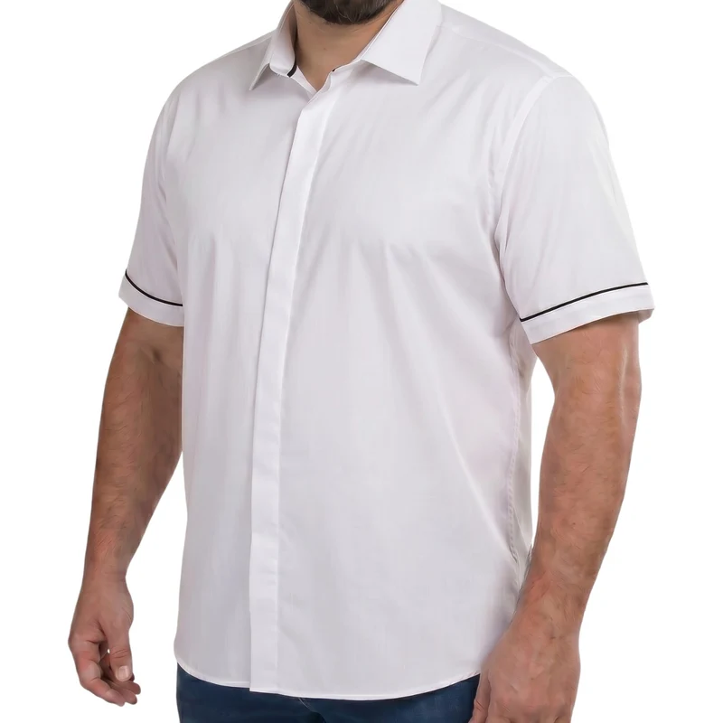 Chemisette homme grande taille unie coupe large BLANCORTO Doublissimo