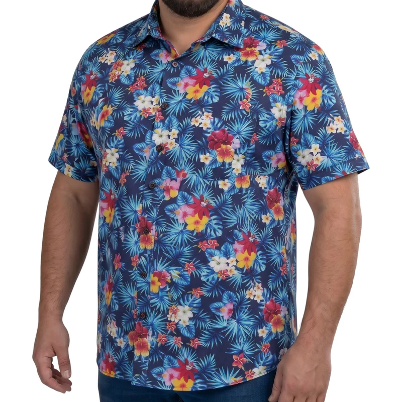 Chemisette homme grande taille à motifs coupe large PORTICIO Doublissimo