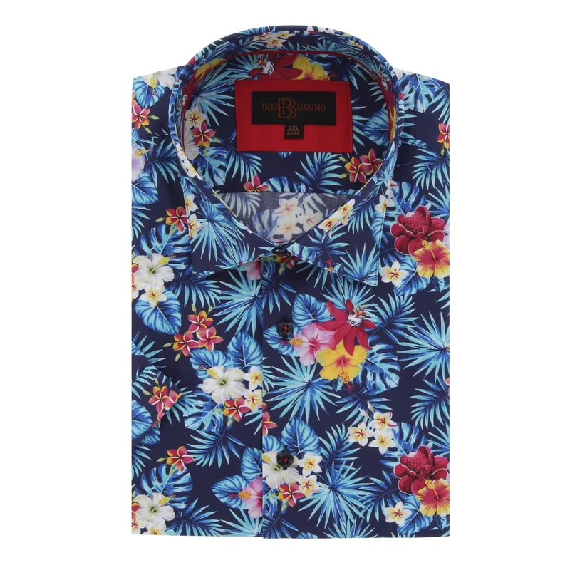Chemisette homme grande taille à motifs coupe large PORTICIO Doublissimo