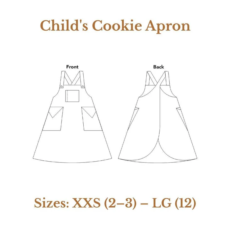 PATRON DE COUTURE PDF | Tablier Cookie pour enfant | Folkwear | UNISEXE