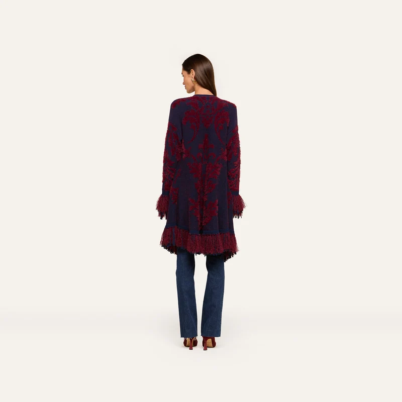 Naiad Jacquard Fringe Cardigan
