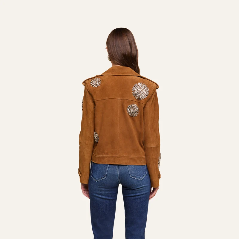 Xoey Cropped Crystal Trench Coat