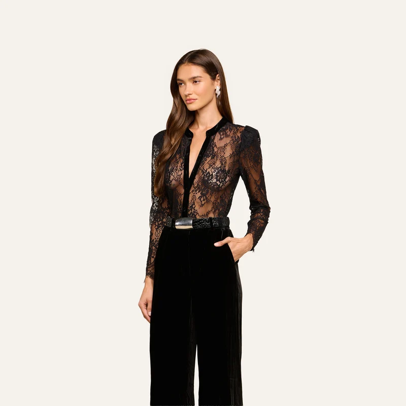 Dorothea Velvet Lace Blouse