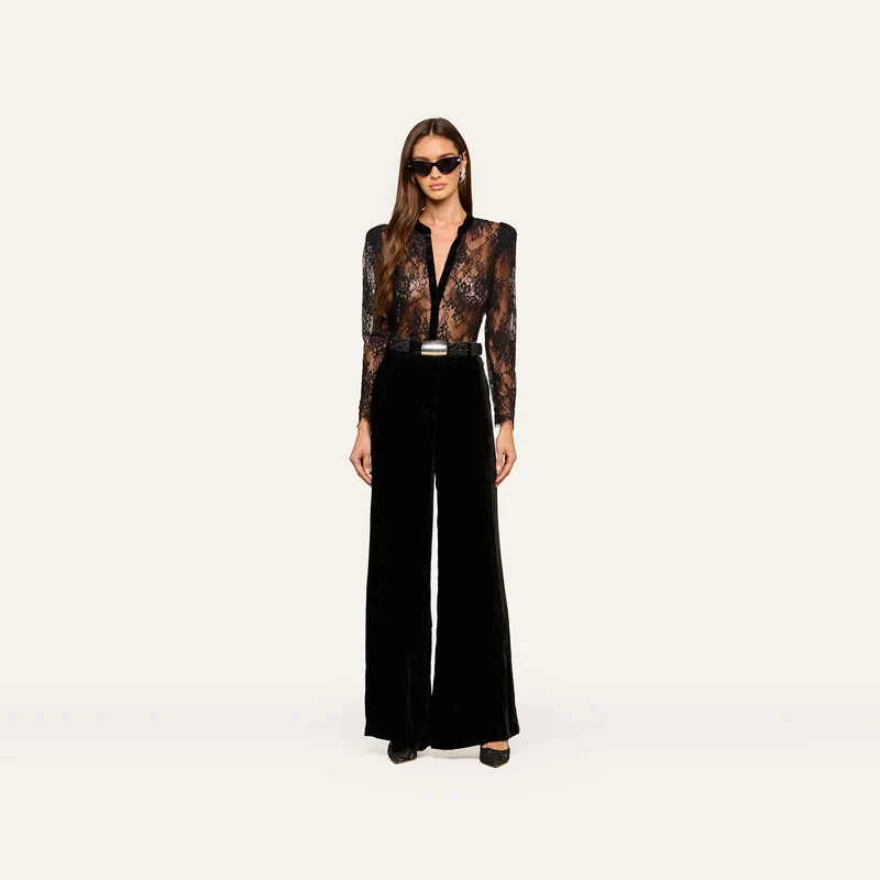 Dorothea Velvet Lace Blouse