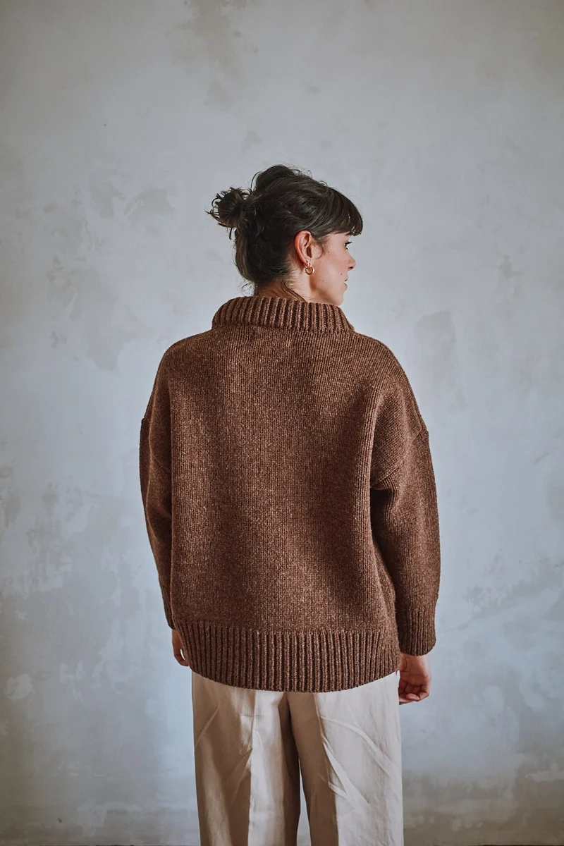 STEPHANIE Oversize Sweater in Merino Wool - Chocolate