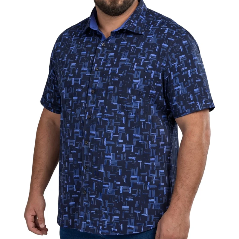 Chemisette homme grande taille à motifs coupe large BONIFACIO Doublissimo