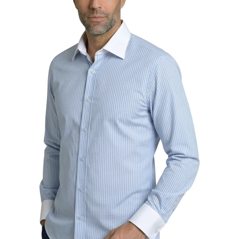 Chemise homme coupe droite à rayures LACITY Andrew Mac Allister