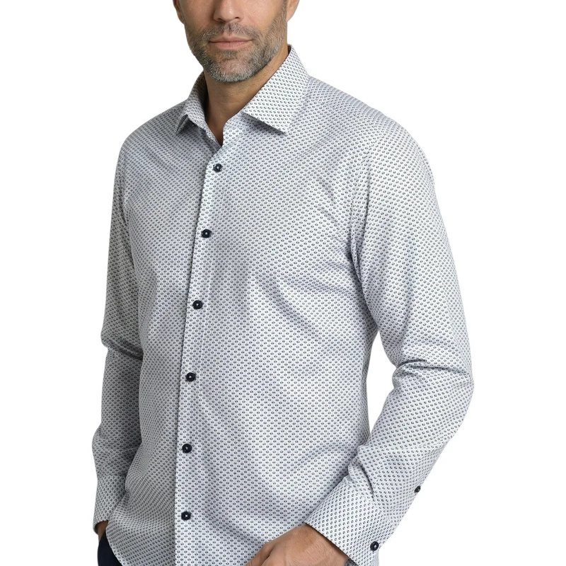 Chemise homme coupe droite à motifs BANK Andrew Mac Allister