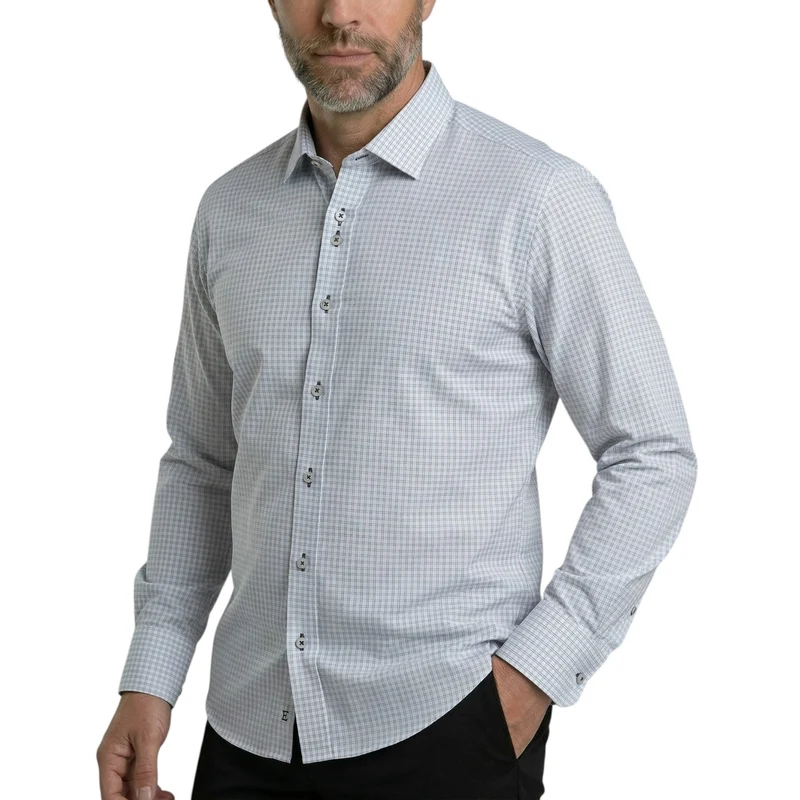 Chemise homme coupe droite à carreaux GIORDANO Emporio Balzani