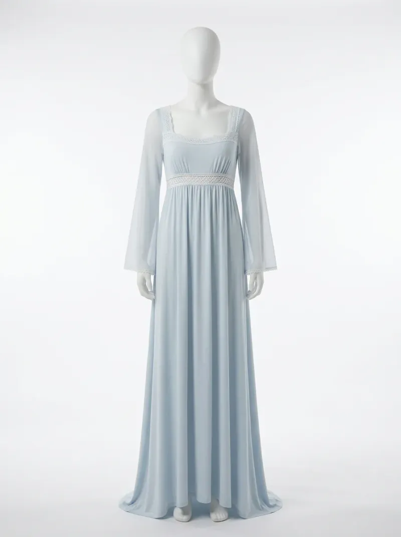 Chemise de nuit modal longue style victorien femme