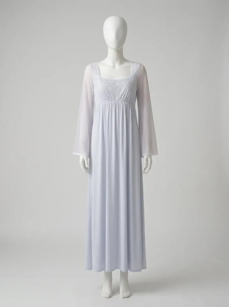Chemise de nuit modal longue style victorien femme