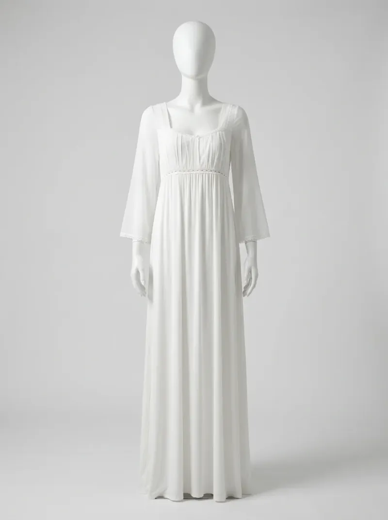 Chemise de nuit modal longue style victorien femme