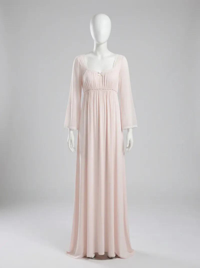 Chemise de nuit modal longue style victorien femme