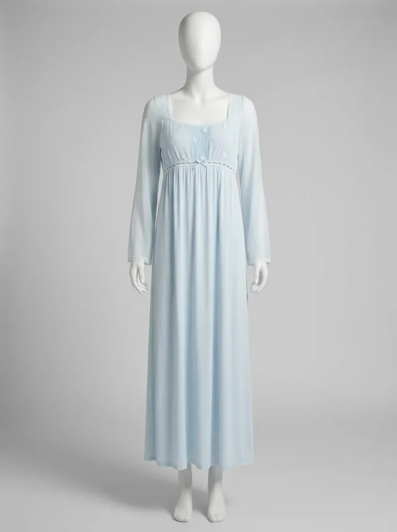 Chemise de nuit modal longue style victorien femme