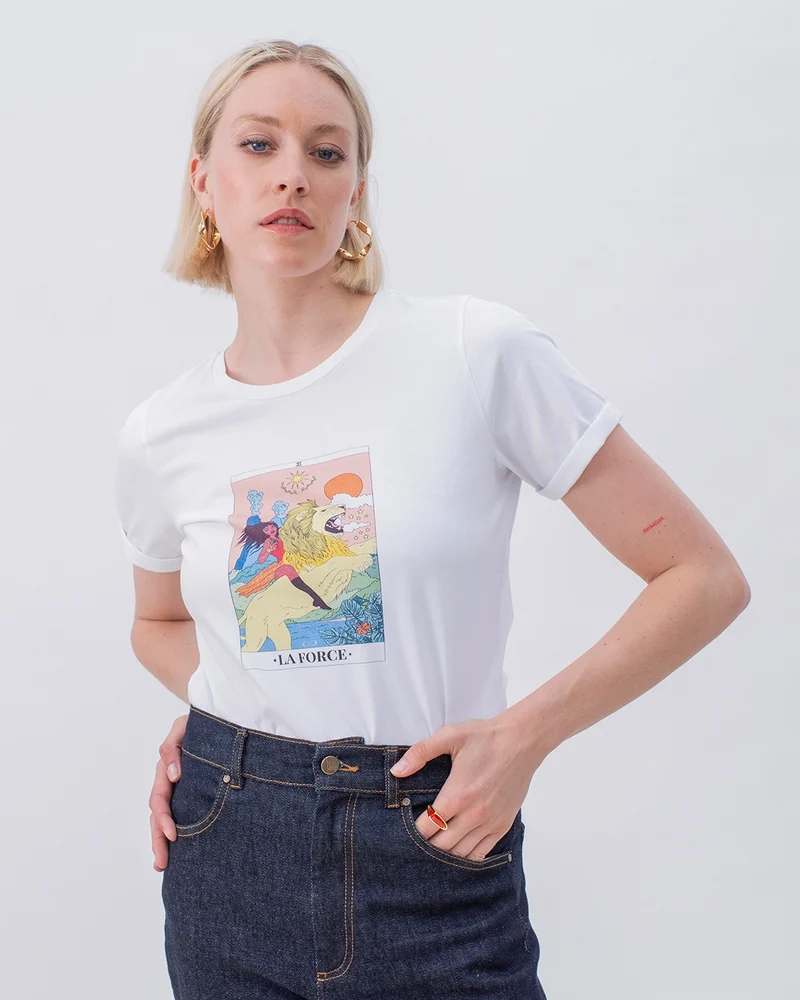 T-shirt illustré Tarot de Marseille - La force