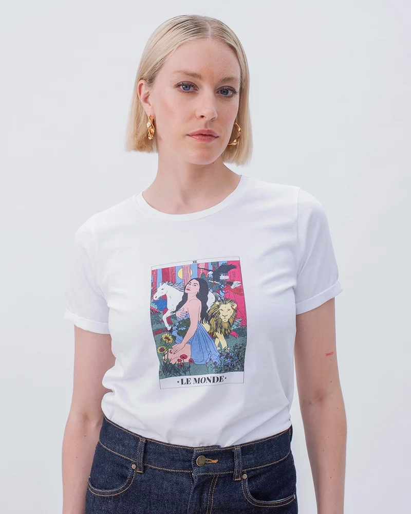 T-shirt illustré Tarot de Marseille - Le Monde 🌎