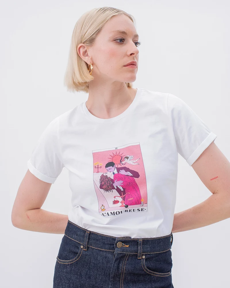 T-shirt illustré Tarot de Marseille - L'Amoureuse 💕
