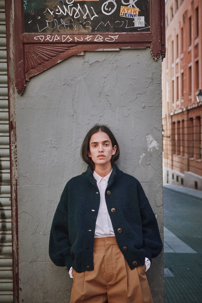 GEORGE High-Neck Jacket in Yak-Merino Wool - Midnight Blue