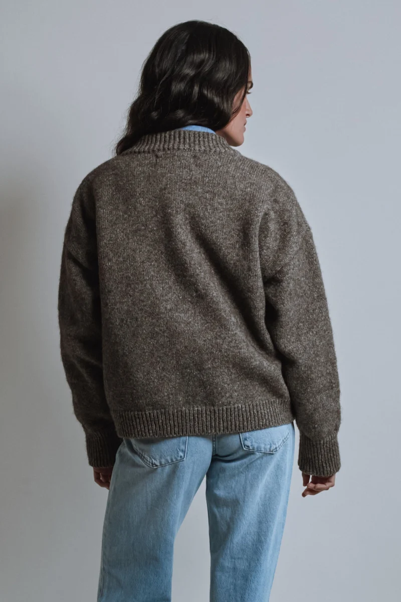 SILKE Cardigan in Yak Wool - Brown