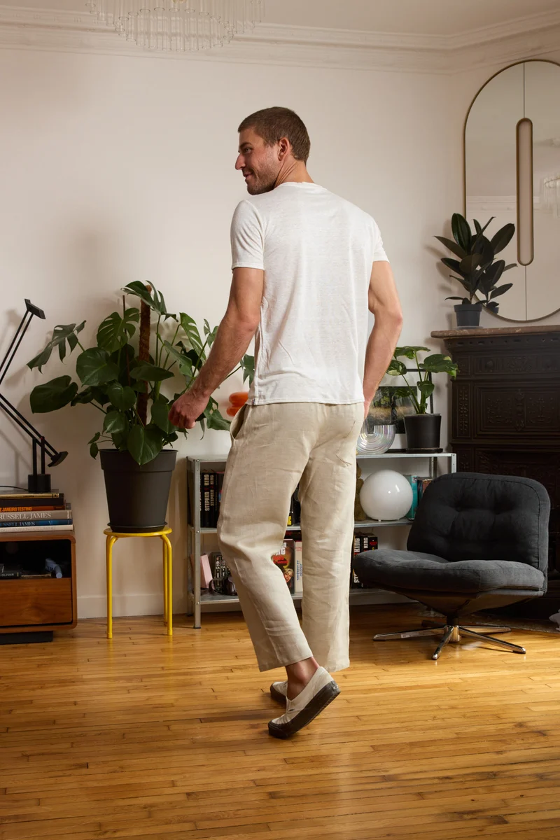 T shirt en lin homme - blanc