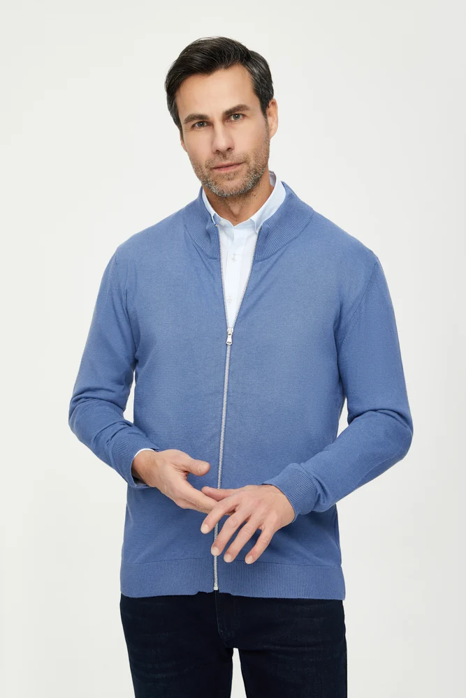 Microfiber Man Sweater Blue