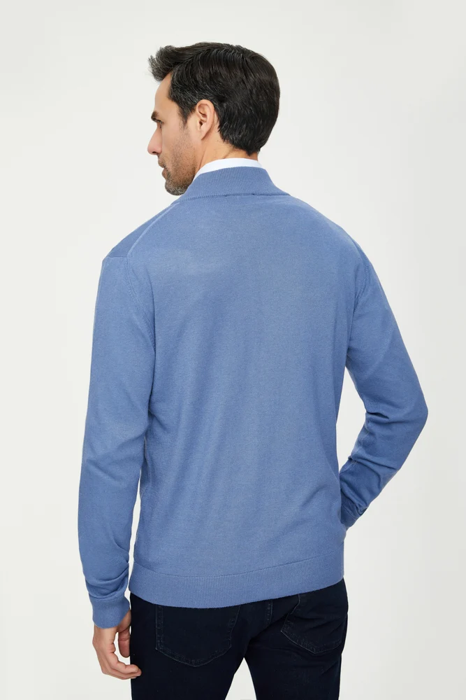 Microfiber Man Sweater Blue