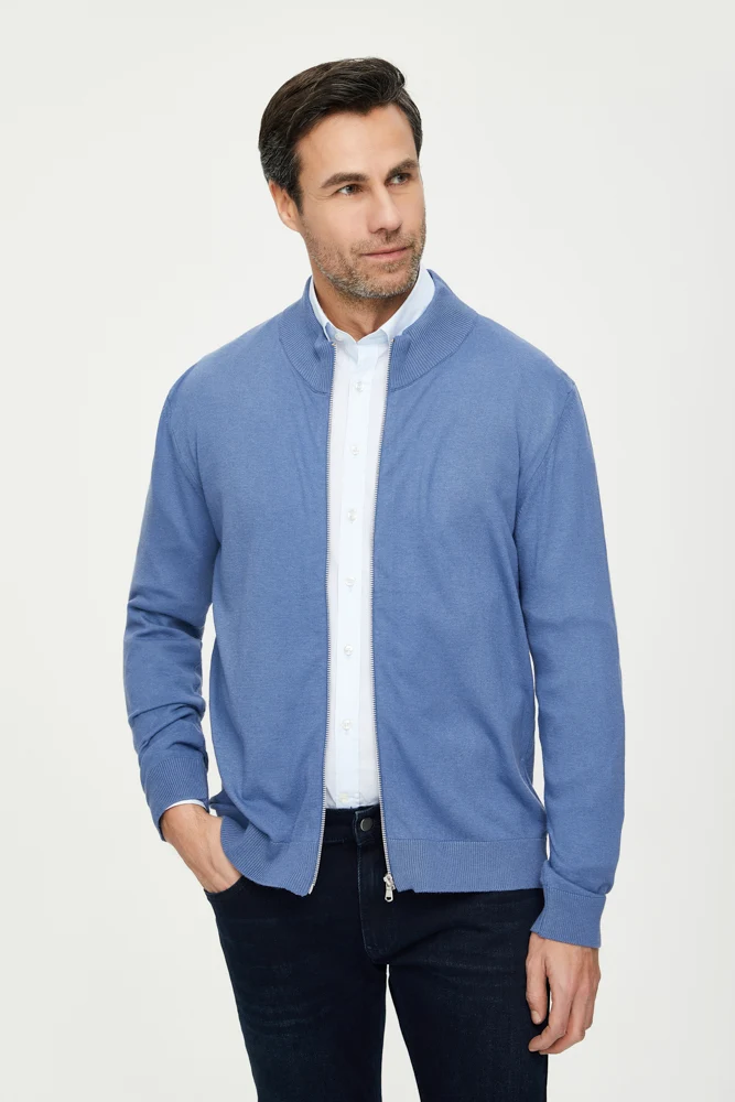 Microfiber Man Sweater Blue