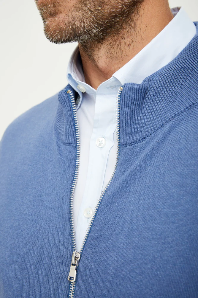 Microfiber Man Sweater Blue