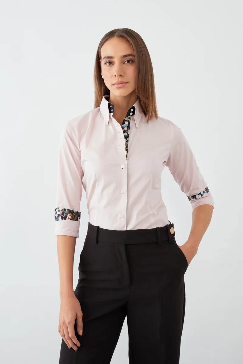 Silvia Iconic Poplin Stretch Women’s Shirt Pink