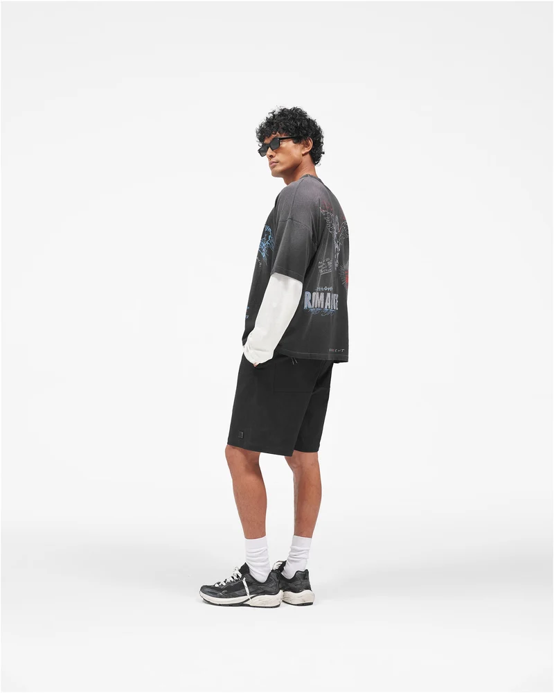 Heavier Than The Heavens Long Sleeve T-Shirt - Washed Black