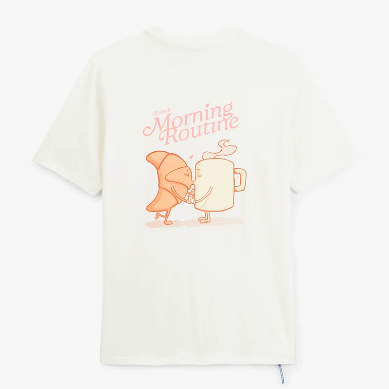 T-shirt manches courtes oversize blanc cassé French Morning Routine SBPLAY