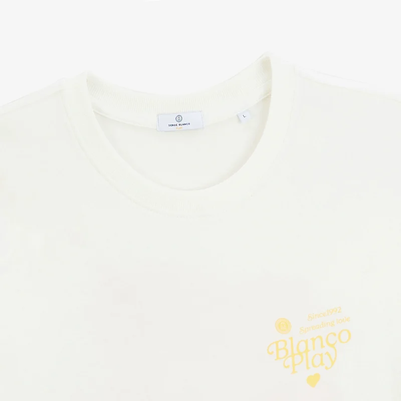 T-shirt manches courtes oversize blanc cassé French Morning Routine SBPLAY