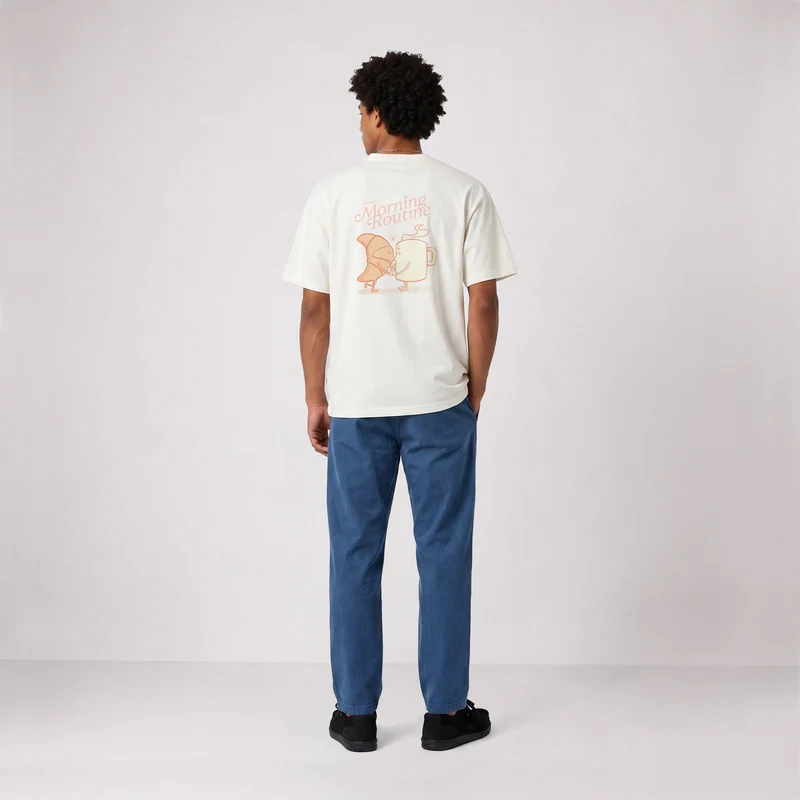 T-shirt manches courtes oversize blanc cassé French Morning Routine SBPLAY