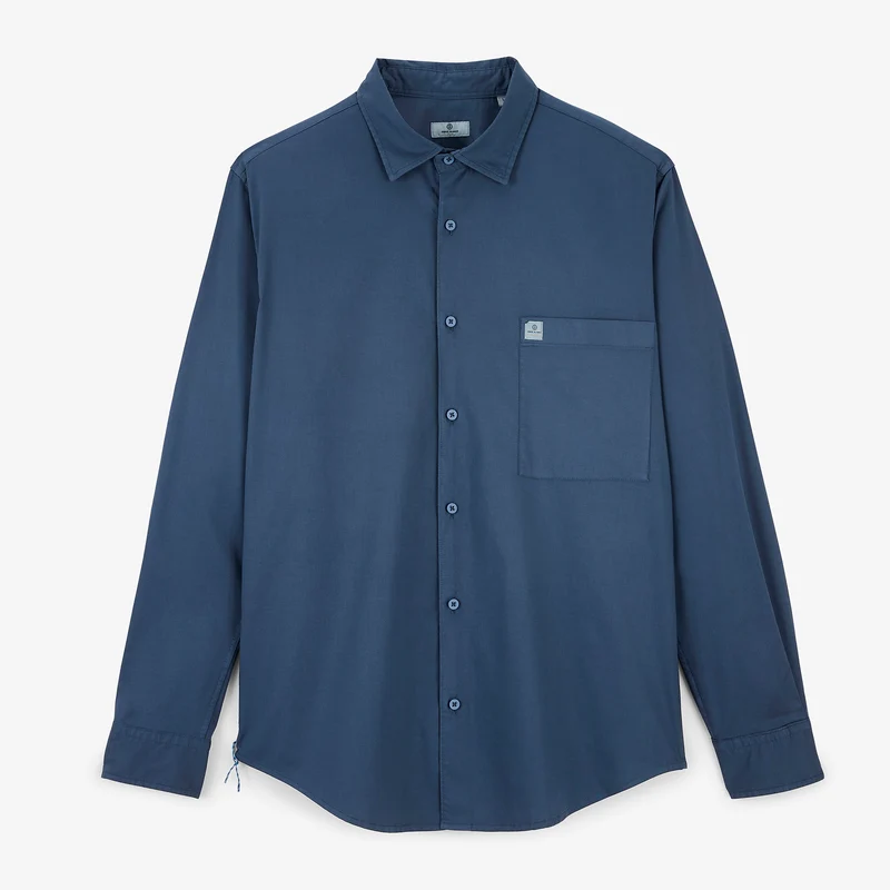 Chemise manches longues twill stretch bleu SBPLAY