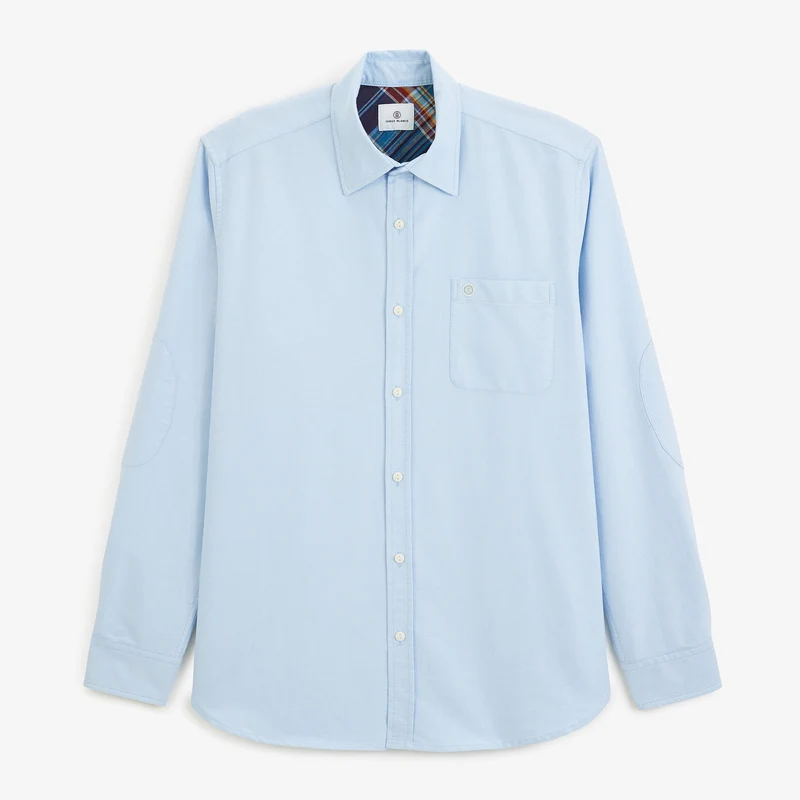 Chemise manches longues Oxford bleu ciel broderie BLANCO BIARRITZ